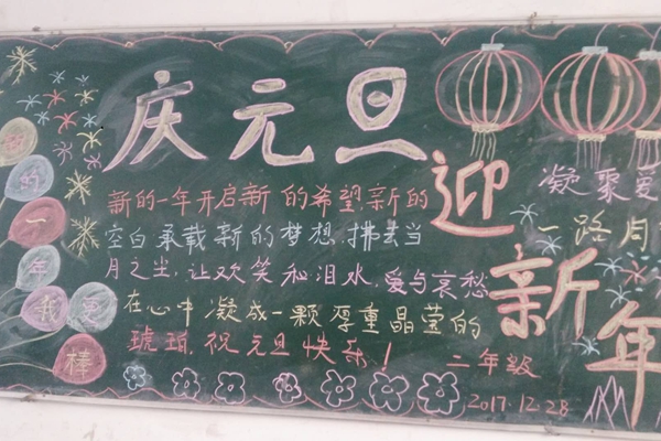 迎新年黑板报