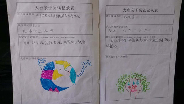 幼儿亲子阅读记录一