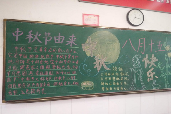中秋节传承传统文化黑板报