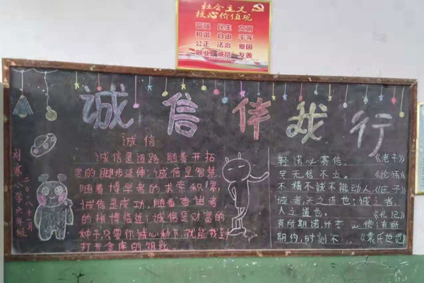 小学生诚信教育黑板报